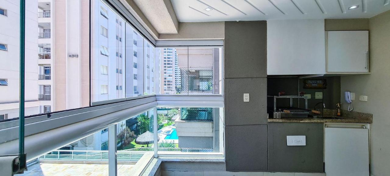 Apartamento Mirante Astúrias - varanda gourmet de frente para a praia da Astúrias no Guarujá Esterno foto