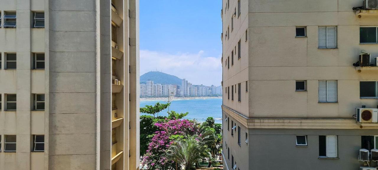 Apartamento Mirante Astúrias - varanda gourmet de frente para a praia da Astúrias no Guarujá Esterno foto