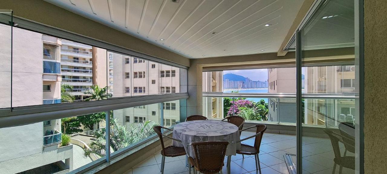 Apartamento Mirante Astúrias - varanda gourmet de frente para a praia da Astúrias no Guarujá Esterno foto