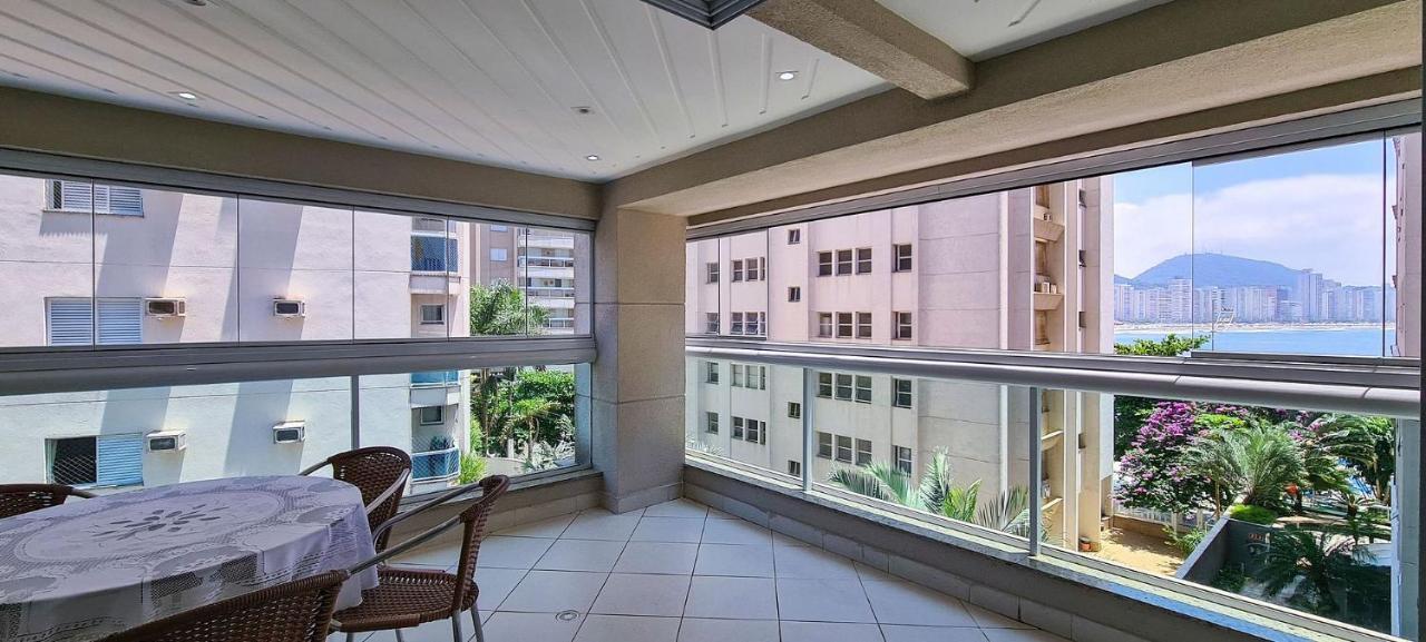 Apartamento Mirante Astúrias - varanda gourmet de frente para a praia da Astúrias no Guarujá Esterno foto