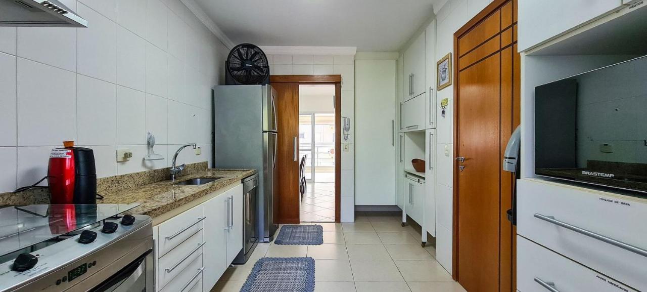 Apartamento Mirante Astúrias - varanda gourmet de frente para a praia da Astúrias no Guarujá Esterno foto
