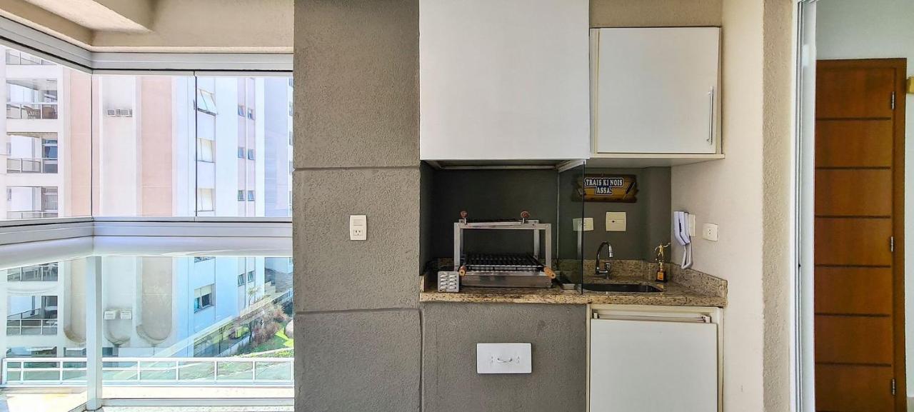 Apartamento Mirante Astúrias - varanda gourmet de frente para a praia da Astúrias no Guarujá Esterno foto