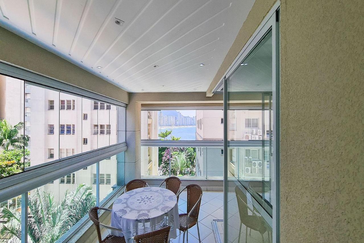 Apartamento Mirante Astúrias - varanda gourmet de frente para a praia da Astúrias no Guarujá Esterno foto